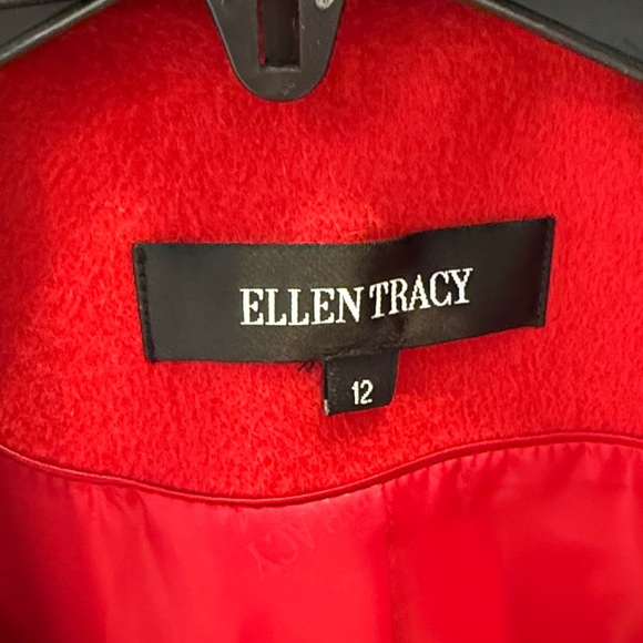 Ellen Tracy Vibrant Red Pea Coat - Picture 4 of 7
